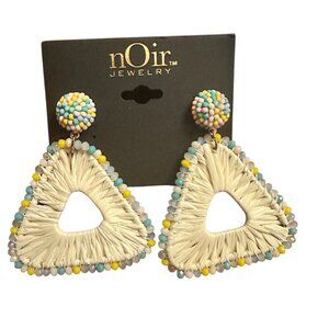 nOir Jewelry - Triangle Raffia Drop Earrings